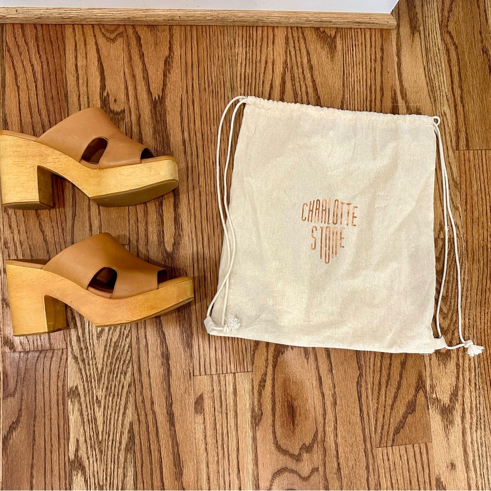Charlotte Stone Tan Platform Sandals, 8
